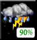 Tuesday Night: Rain before 7pm, then rain and a slight chance of thunderstorms. Cloudy, with a low around 39. Northeast wind around 3 mph. Chance of precipitation is 90%. New rainfall amounts between a tenth and quarter of an inch possible. Tuesday Night: Light Rain